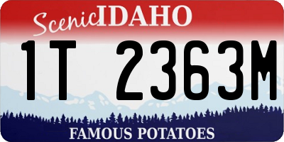 ID license plate 1T2363M