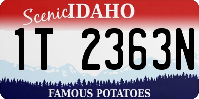 ID license plate 1T2363N