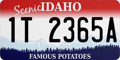 ID license plate 1T2365A