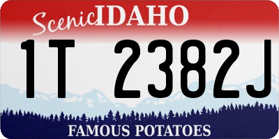 ID license plate 1T2382J