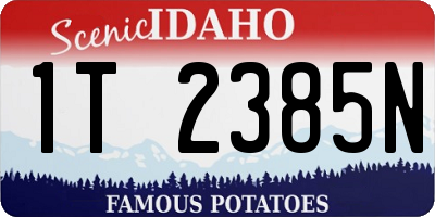 ID license plate 1T2385N