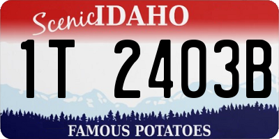 ID license plate 1T2403B