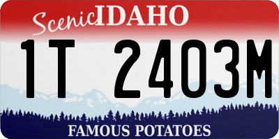 ID license plate 1T2403M