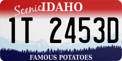 ID license plate 1T2453D