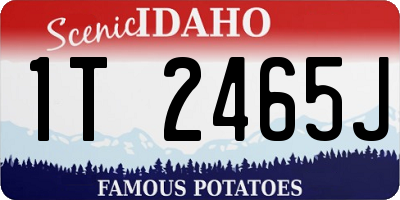 ID license plate 1T2465J