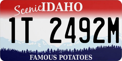 ID license plate 1T2492M