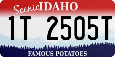 ID license plate 1T2505T