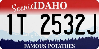 ID license plate 1T2532J
