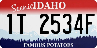 ID license plate 1T2534F