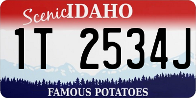 ID license plate 1T2534J