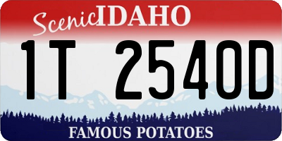 ID license plate 1T2540D