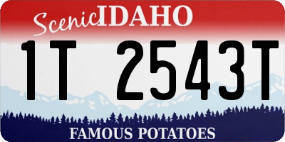 ID license plate 1T2543T