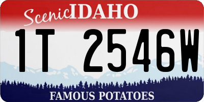 ID license plate 1T2546W