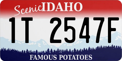 ID license plate 1T2547F