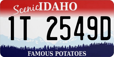 ID license plate 1T2549D