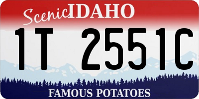 ID license plate 1T2551C