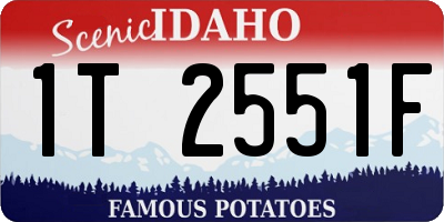 ID license plate 1T2551F