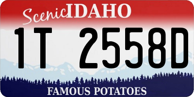 ID license plate 1T2558D