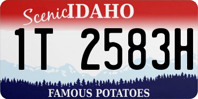 ID license plate 1T2583H