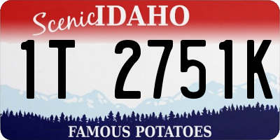 ID license plate 1T2751K