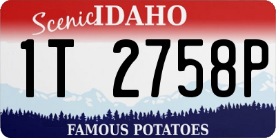 ID license plate 1T2758P