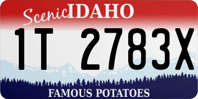 ID license plate 1T2783X