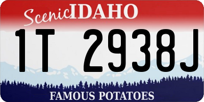 ID license plate 1T2938J