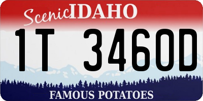ID license plate 1T3460D