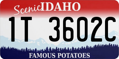 ID license plate 1T3602C