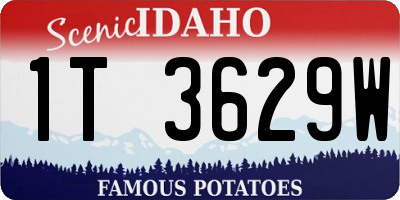 ID license plate 1T3629W
