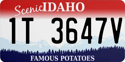 ID license plate 1T3647V