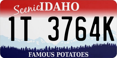 ID license plate 1T3764K