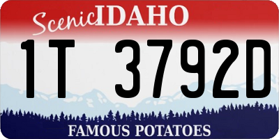 ID license plate 1T3792D