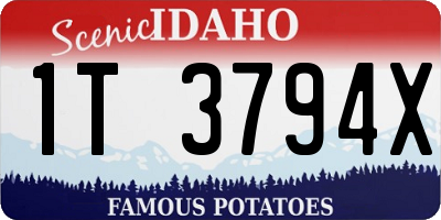 ID license plate 1T3794X