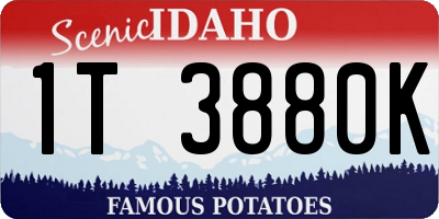 ID license plate 1T3880K