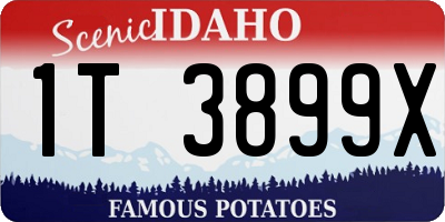 ID license plate 1T3899X