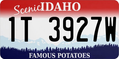 ID license plate 1T3927W