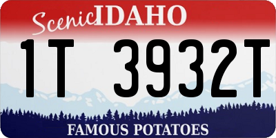 ID license plate 1T3932T