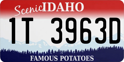 ID license plate 1T3963D