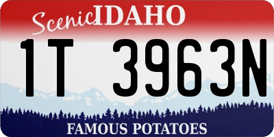 ID license plate 1T3963N