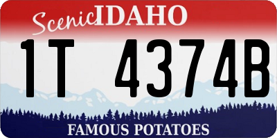 ID license plate 1T4374B