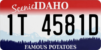 ID license plate 1T4581D