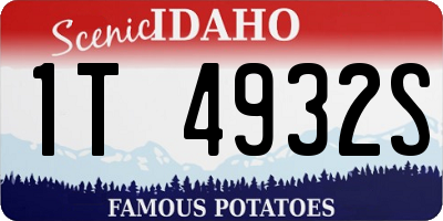 ID license plate 1T4932S