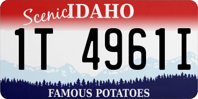 ID license plate 1T4961I