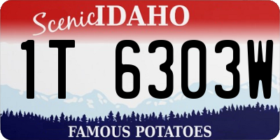 ID license plate 1T6303W