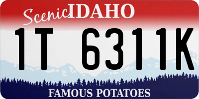 ID license plate 1T6311K