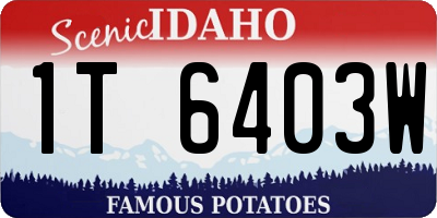 ID license plate 1T6403W