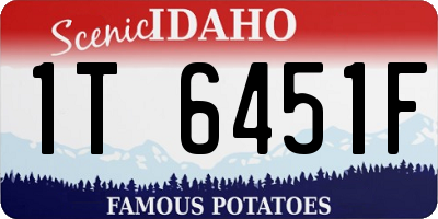 ID license plate 1T6451F
