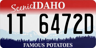 ID license plate 1T6472D