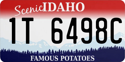 ID license plate 1T6498C
